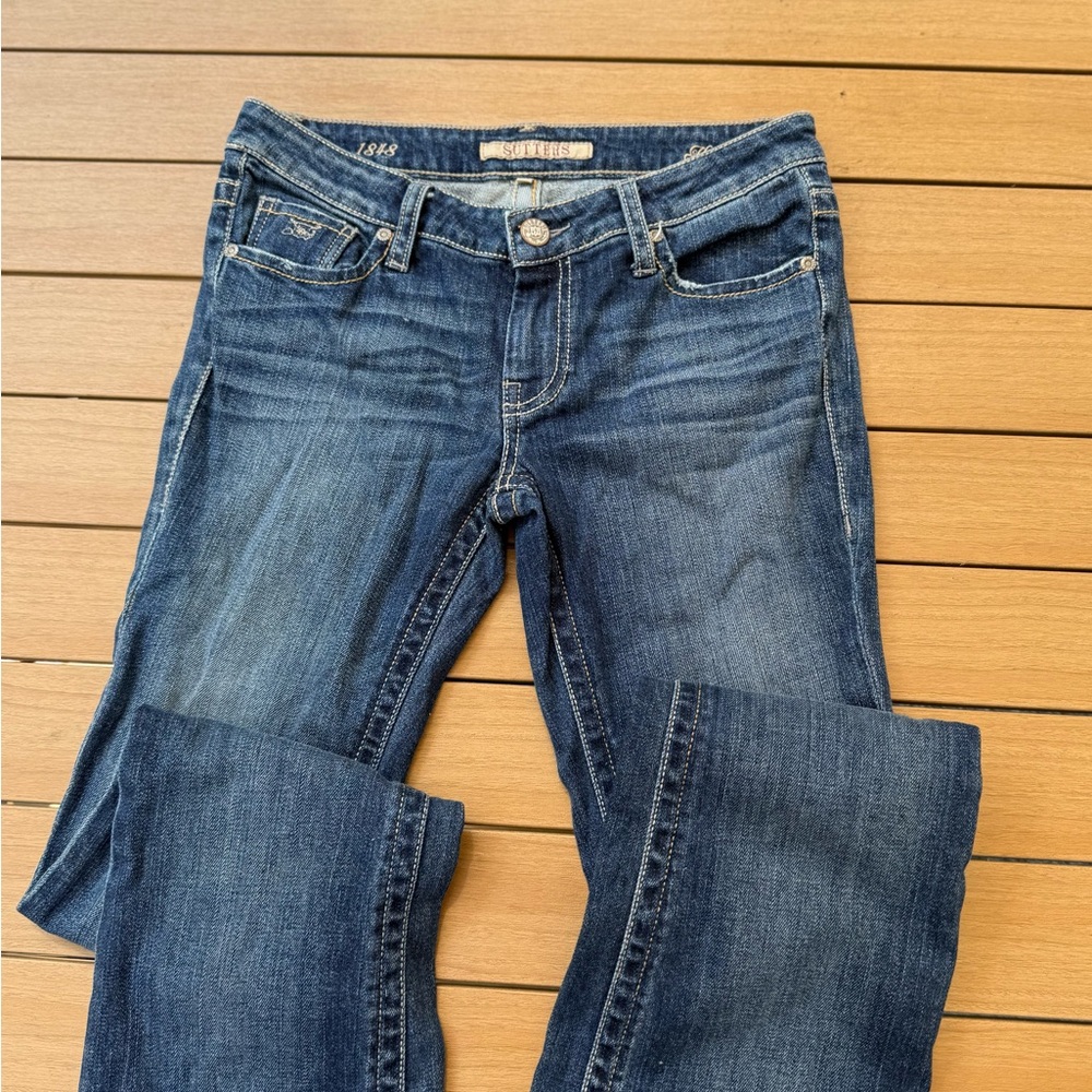Women's Sutters Distressed Blue Jeans, Size 27. Excellent condition, worn once.